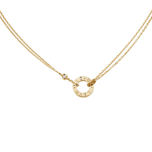[Elite]LOVE NECKLACE 16MM 2 DIAMONDS