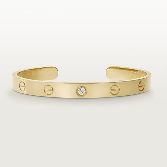 [Elite]LOVE BRACELET 6.1MM 1 DIAMOND OPEN CUFF