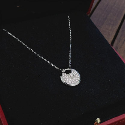 [Elite]AMULETTE SILVER FULL DIAMOND NECKLACE