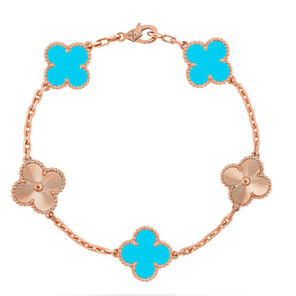 [Elite] CLOVER 5 MOTIF TURQUOISE BRACELET COLLECTION