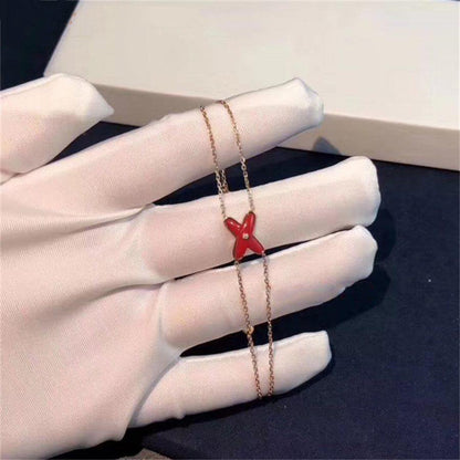 [Elite]JEUX BRACELET CARNELIAN PINK GOLD 1 DIAMOND