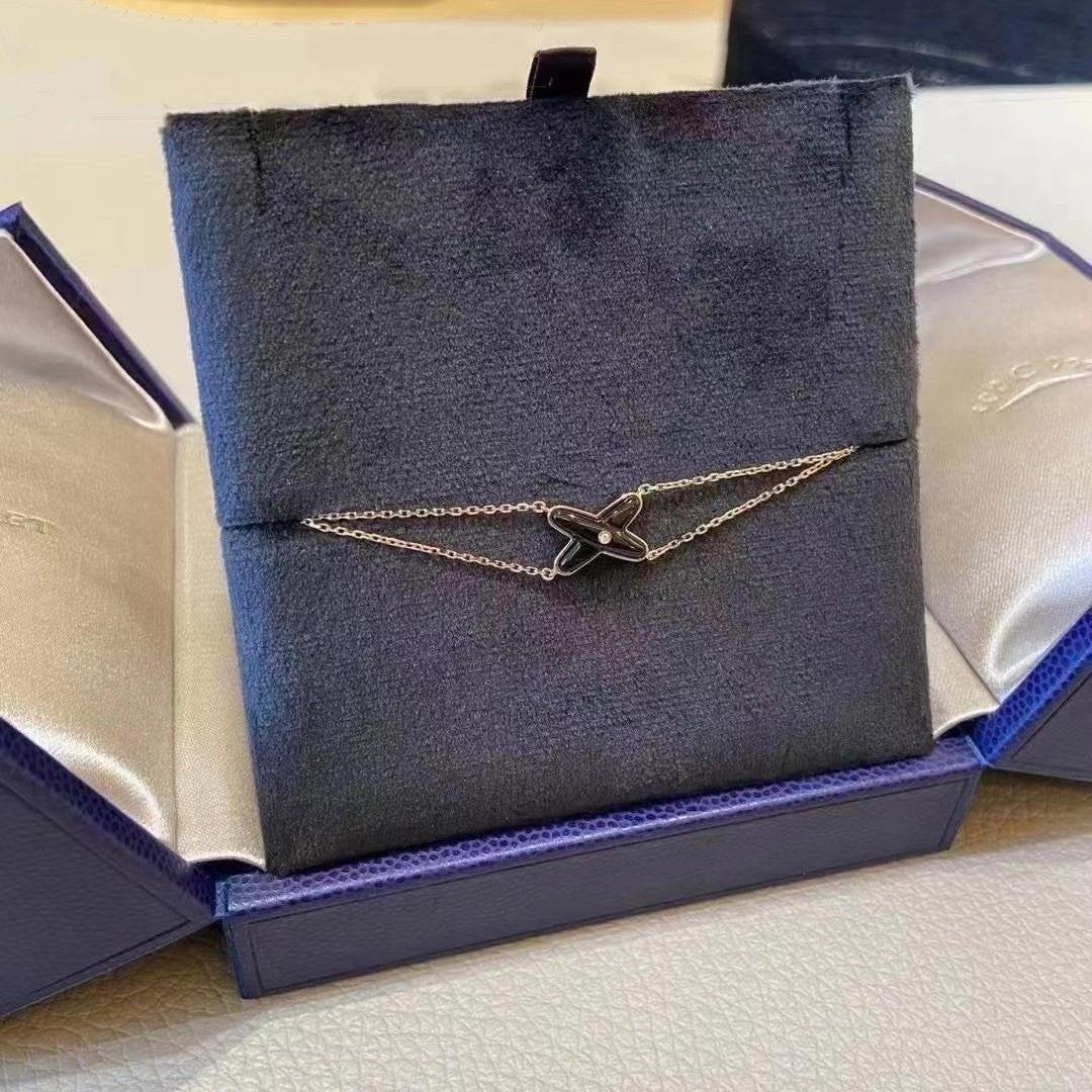 [Elite]JEUX BRACELET ONYX PINK GOLD 1 DIAMOND