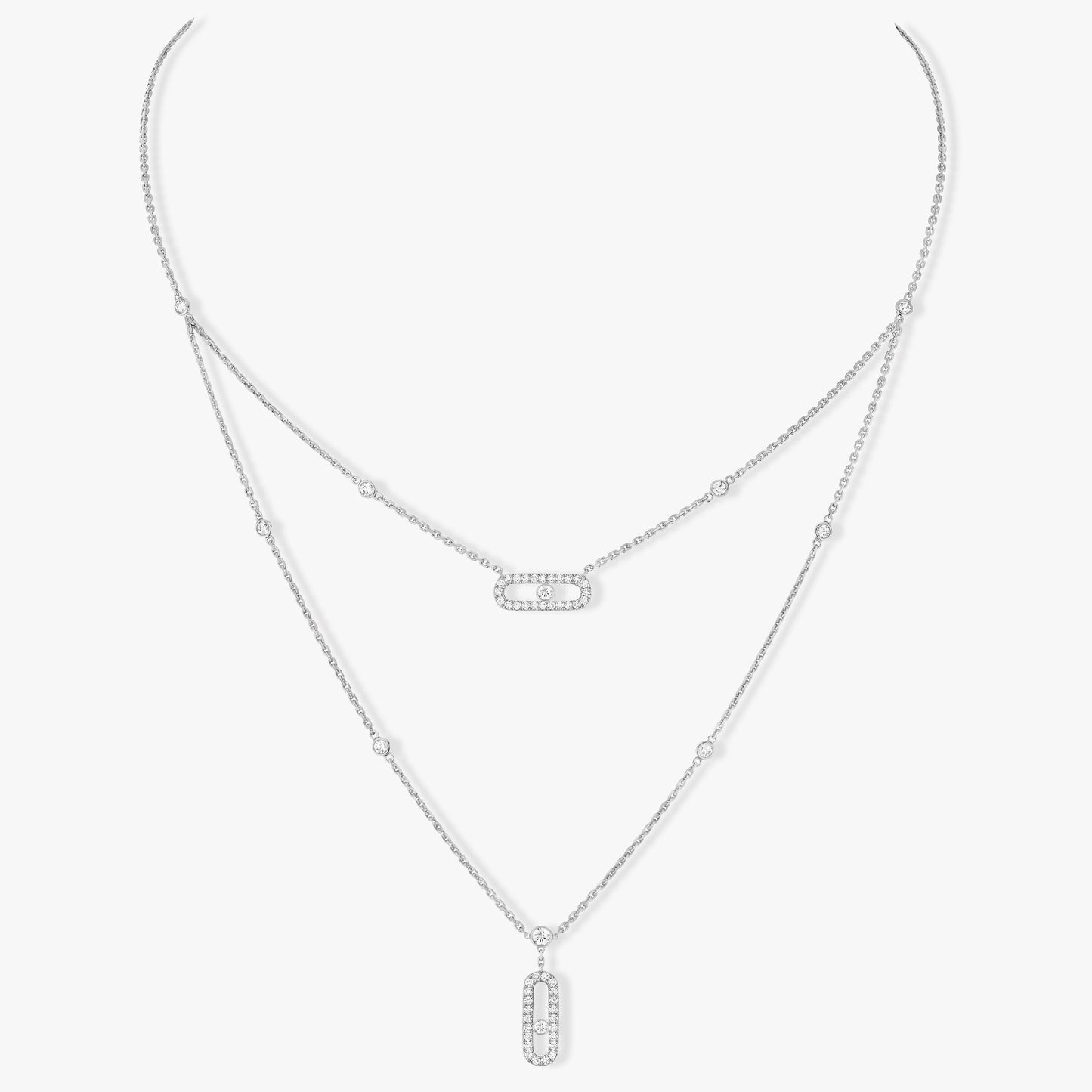 [Elite]MOVE 2 ROW DIAMOND NECKLACE