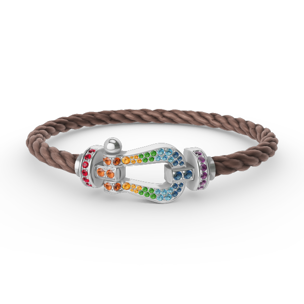 [Elite]FORC LARGE HORSESHOE  COLORED DIAMOND BRACELET SILVER