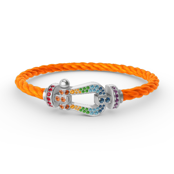 [Elite]FORC LARGE HORSESHOE  COLORED DIAMOND BRACELET SILVER