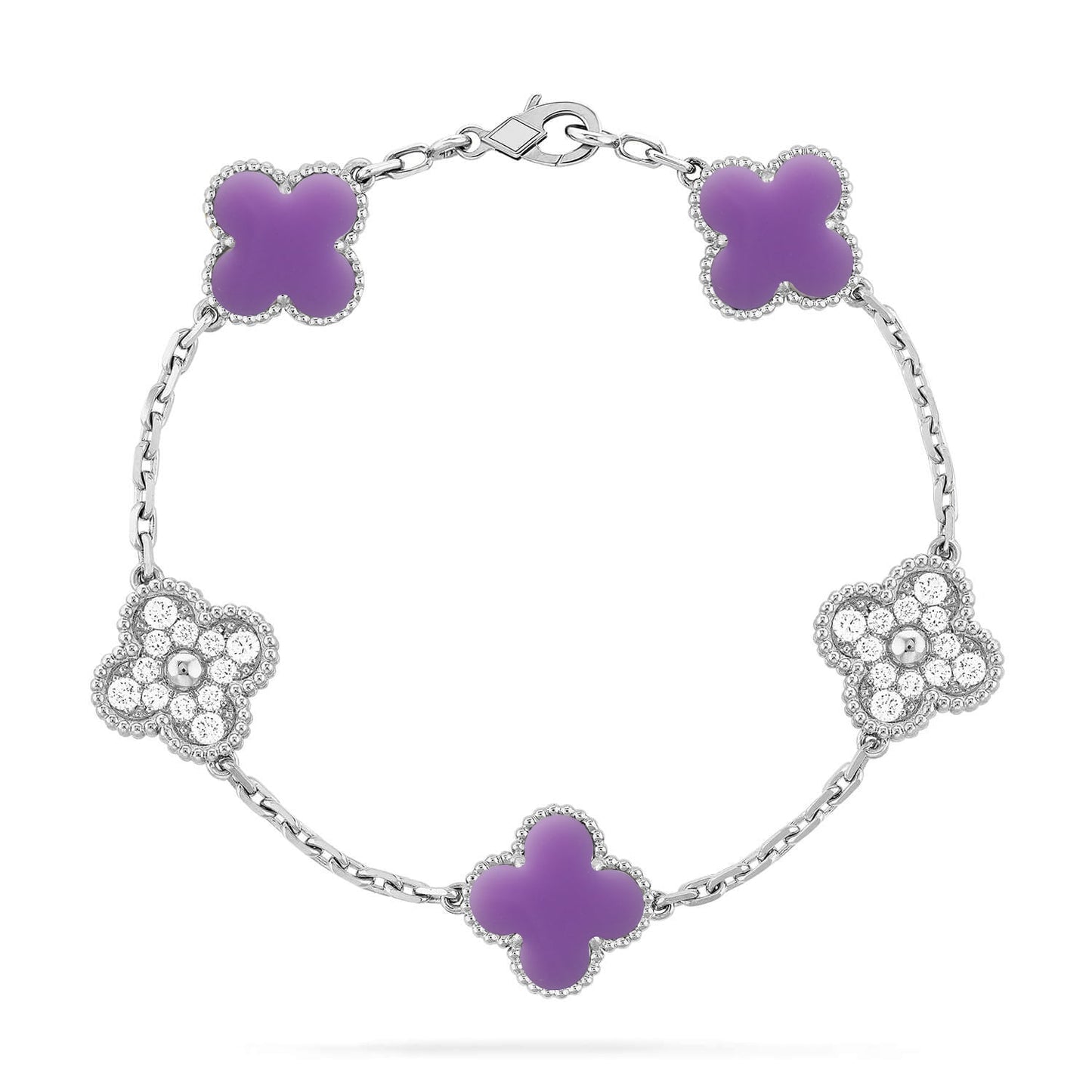 [Elite]CLOVER 5 MOTIF LIGHT PURPLE BRACELET COLLECTION