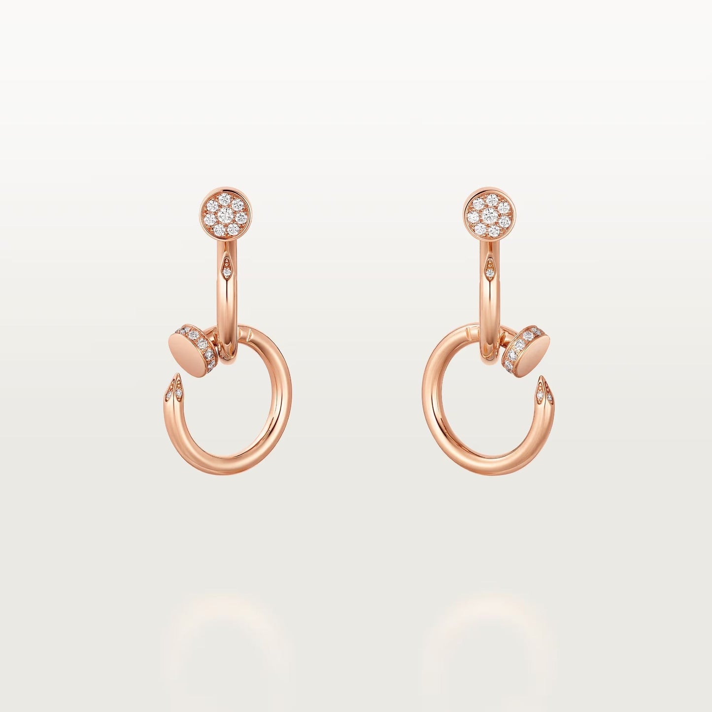 [Elite]JUSTE HALF DIAMOND DOUBLE EARRINGS
