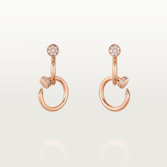 [Elite]JUSTE HALF DIAMOND DOUBLE EARRINGS