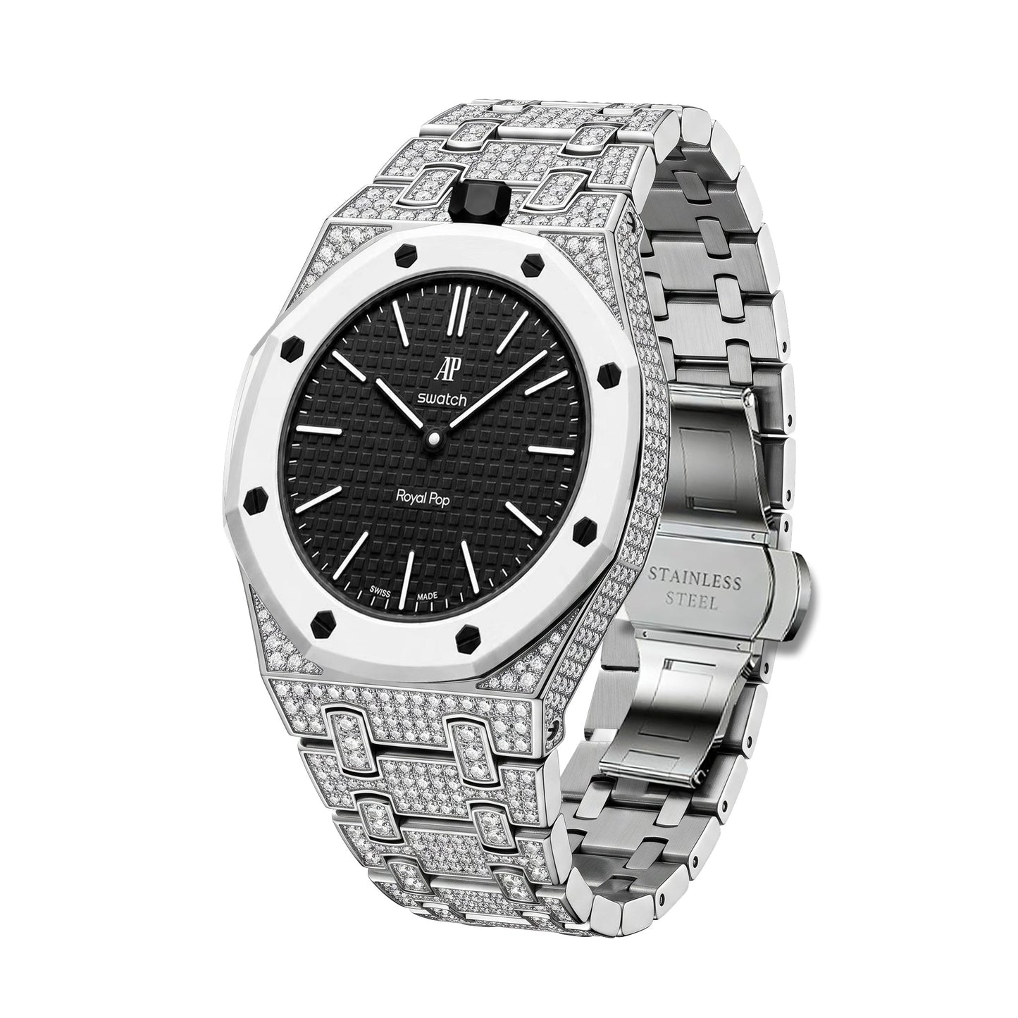 [Elite]Royal Oak Pop Exclusive Bioceramic Case & Bioceramic Strap Full Diamond