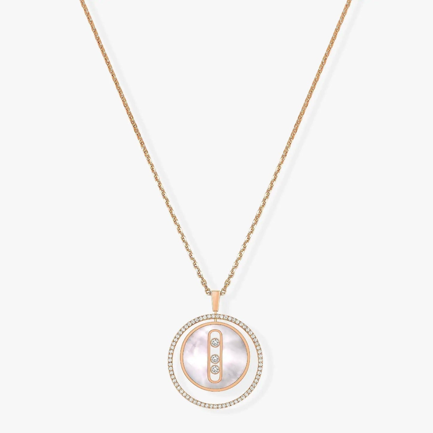 [Elite]LUCKY MOVE MM NACRE BLANCHE DIAMOND NECKLACE