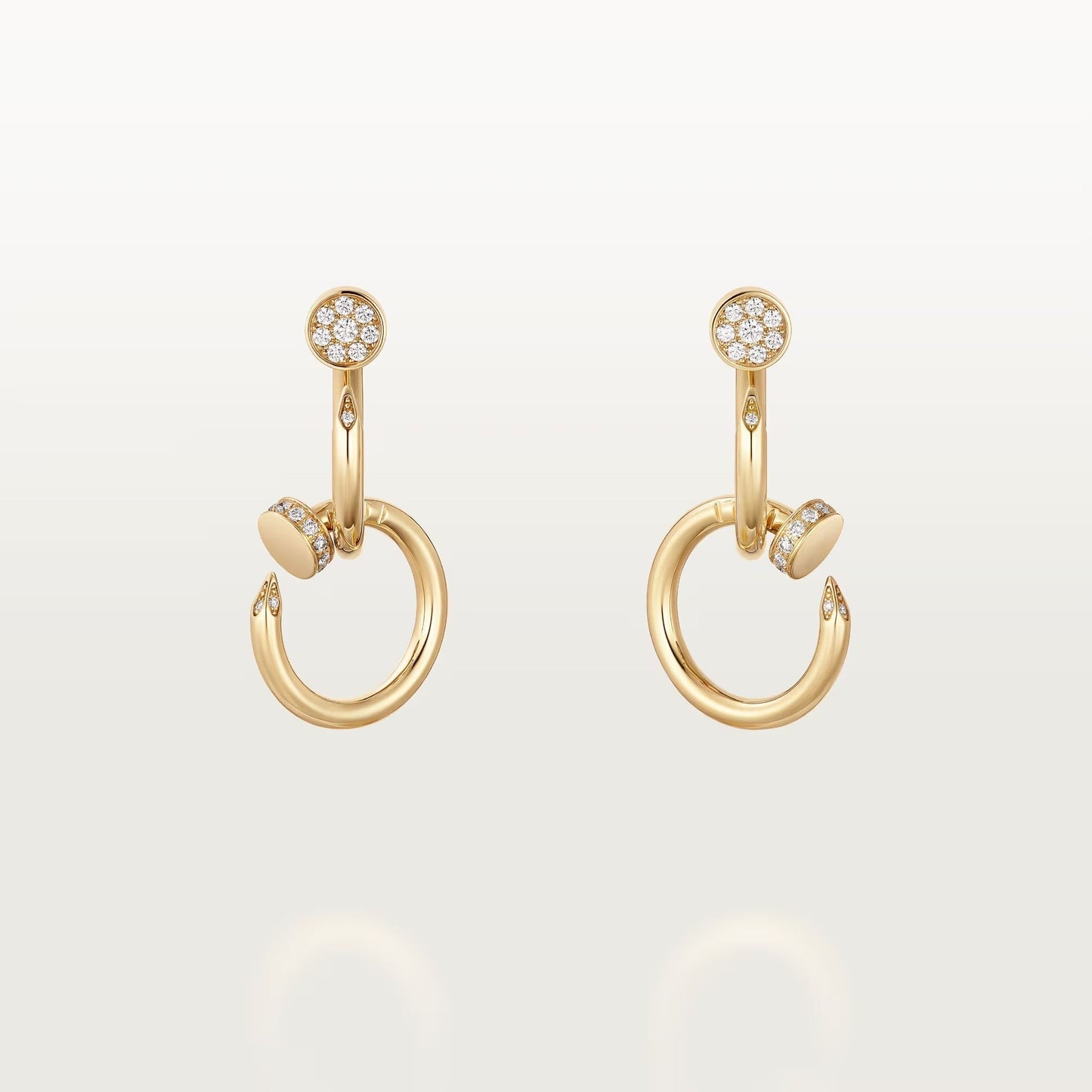 [Elite]JUSTE HALF DIAMOND DOUBLE EARRINGS