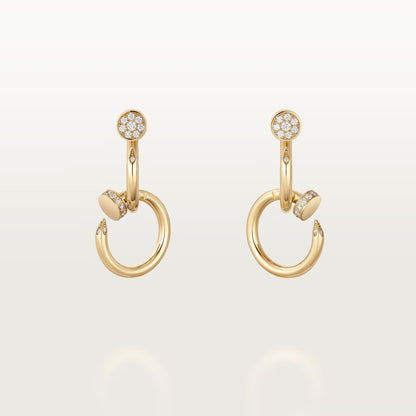 [Elite]JUSTE HALF DIAMOND DOUBLE EARRINGS