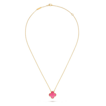 [Elite] NEW CLOVER 15MM PINK ENAMEL NECKLACE