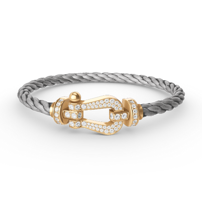 [Elite]FORCE LARGE HORSESHOE FULL DIAMOND BRACELET GOLD