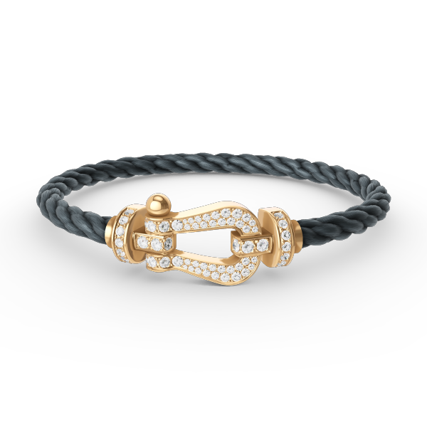 [Elite]FORCE LARGE HORSESHOE FULL DIAMOND BRACELET GOLD