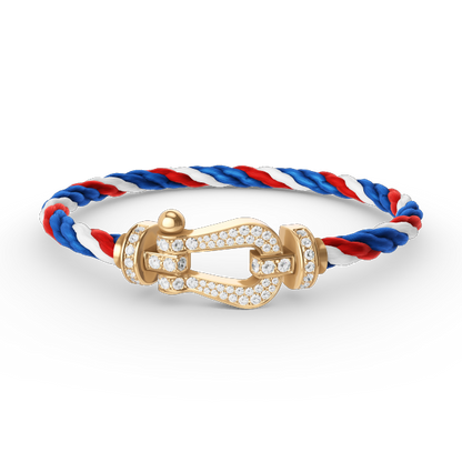 [Elite]FORCE LARGE HORSESHOE FULL DIAMOND BRACELET GOLD