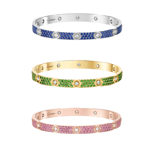 [Elite]2026 PAVE GEMSTONE LOVE BRACELET 6.1MM 10 DIAMONDS