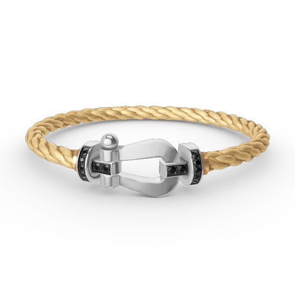 [Elite]FORCE LARGE HORSESHOE BLACK DIAMOND BRACELET SILVER