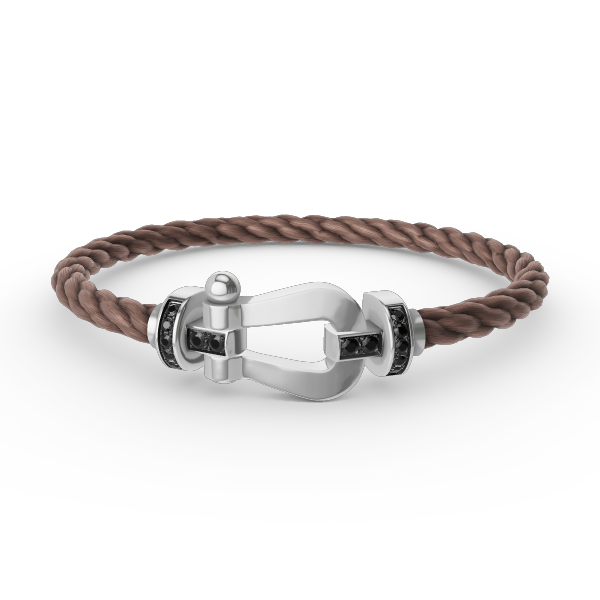 [Elite]FORCE LARGE HORSESHOE BLACK DIAMOND BRACELET SILVER