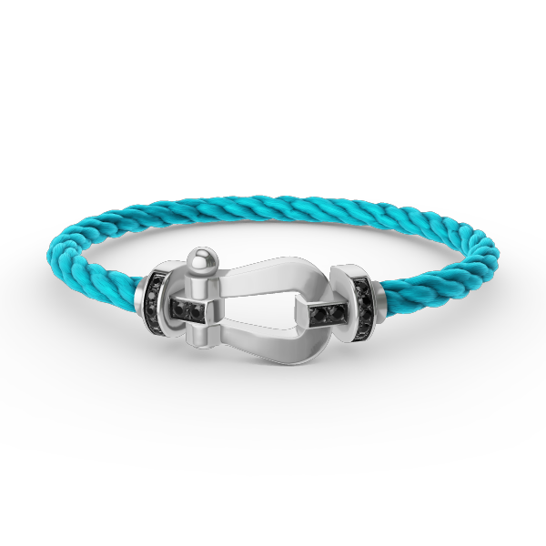 [Elite]FORCE LARGE HORSESHOE BLACK DIAMOND BRACELET SILVER