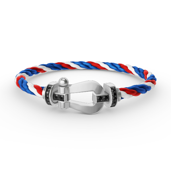[Elite]FORCE LARGE HORSESHOE BLACK DIAMOND BRACELET SILVER