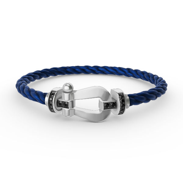 [Elite]FORCE LARGE HORSESHOE BLACK DIAMOND BRACELET SILVER