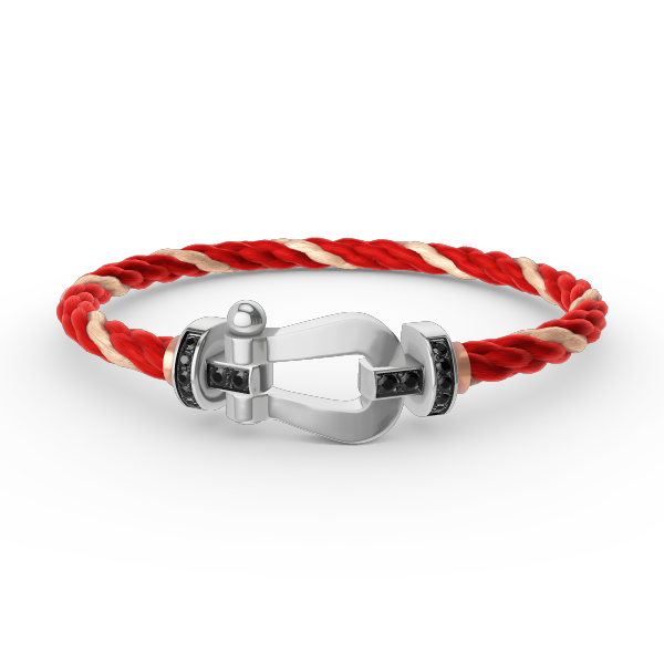 [Elite]FORCE LARGE HORSESHOE BLACK DIAMOND BRACELET SILVER