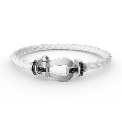 [Elite]FORCE LARGE HORSESHOE BLACK DIAMOND BRACELET SILVER