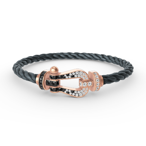 [Elite]FORCE LARGE HORSESHOE BLACK WHITE DIAMOND BRACELET ROSE GOLD