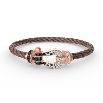 [Elite]FORCE LARGE HORSESHOE BLACK WHITE DIAMOND BRACELET ROSE GOLD
