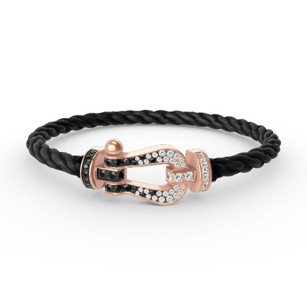 [Elite]FORCE LARGE HORSESHOE BLACK WHITE DIAMOND BRACELET ROSE GOLD