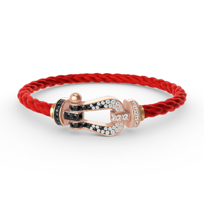 [Elite]FORCE LARGE HORSESHOE BLACK WHITE DIAMOND BRACELET ROSE GOLD