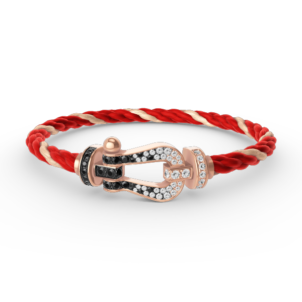 [Elite]FORCE LARGE HORSESHOE BLACK WHITE DIAMOND BRACELET ROSE GOLD