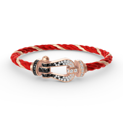 [Elite]FORCE LARGE HORSESHOE BLACK WHITE DIAMOND BRACELET ROSE GOLD