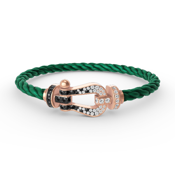 [Elite]FORCE LARGE HORSESHOE BLACK WHITE DIAMOND BRACELET ROSE GOLD
