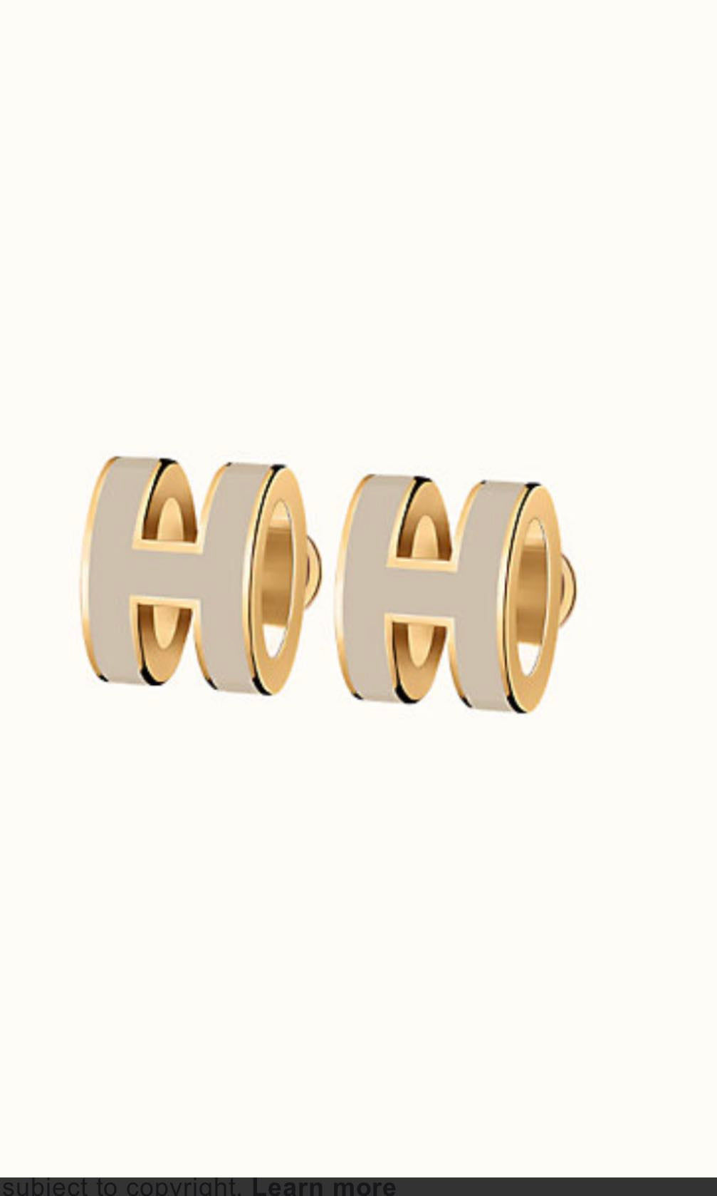 [Elite]MINI POP H GOLD EARRINGS GREY