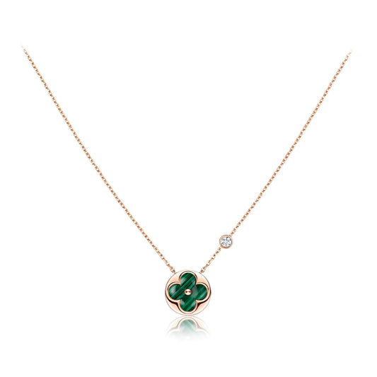 [Elite]SUN PEDANT PINK GOLD 1 DIAMOND NECKLACE
