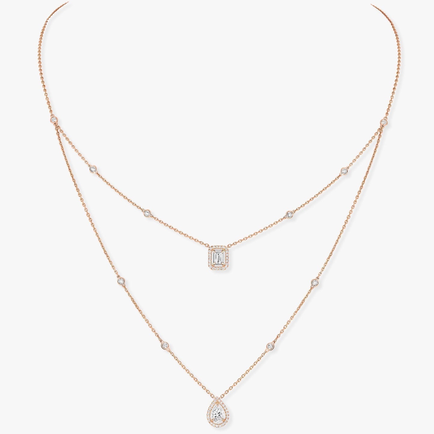 [Elite]MY TWIN 2 ROW DIAMOND NECKLACE