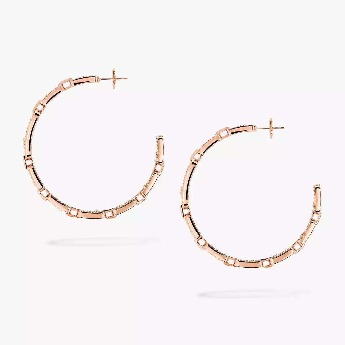[[Elite]Move Link Diamond Hoop Earrings