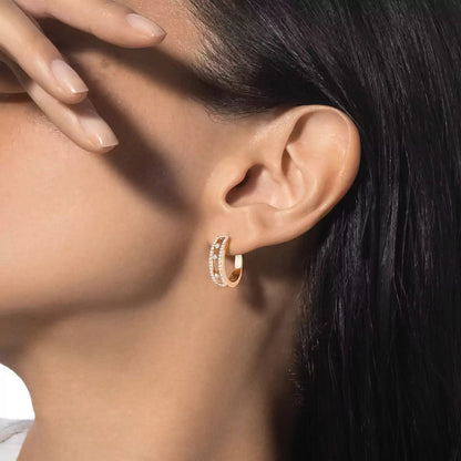 [Elite]Diamond Pave_ Hoop Earrings Move