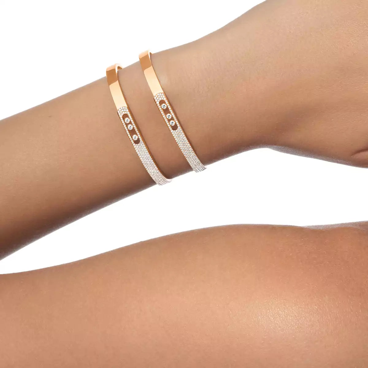 [Elite]Move Noa Rose Gold Pavé Diamond Bangle Bracelet