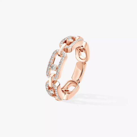 [Elite]Move Link Pave_-Set Diamond Ring in Gold
