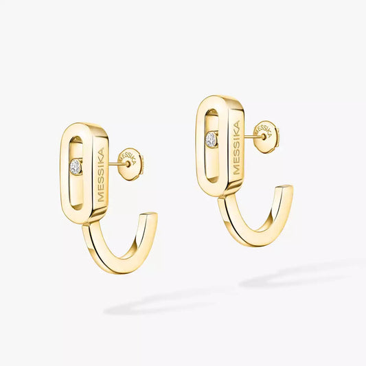 [Elite]Diamond Mini Hoop Earrings Move Classique
