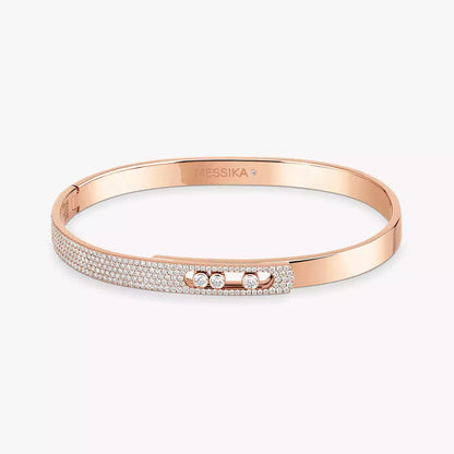 [Elite]Move Noa Rose Gold Pavé Diamond Bangle Bracelet