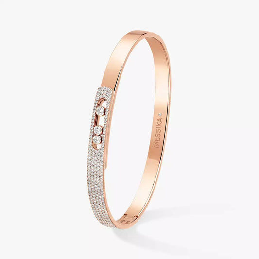 [Elite]Move Noa Rose Gold Pavé Diamond Bangle Bracelet