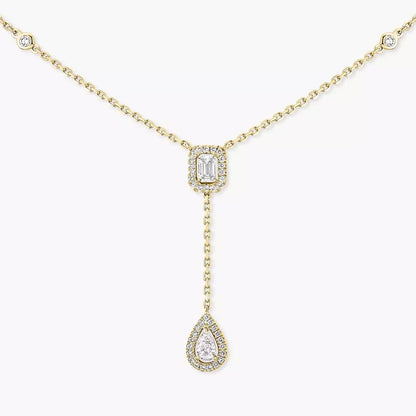 [Elite]Gold Diamond Tie Necklace