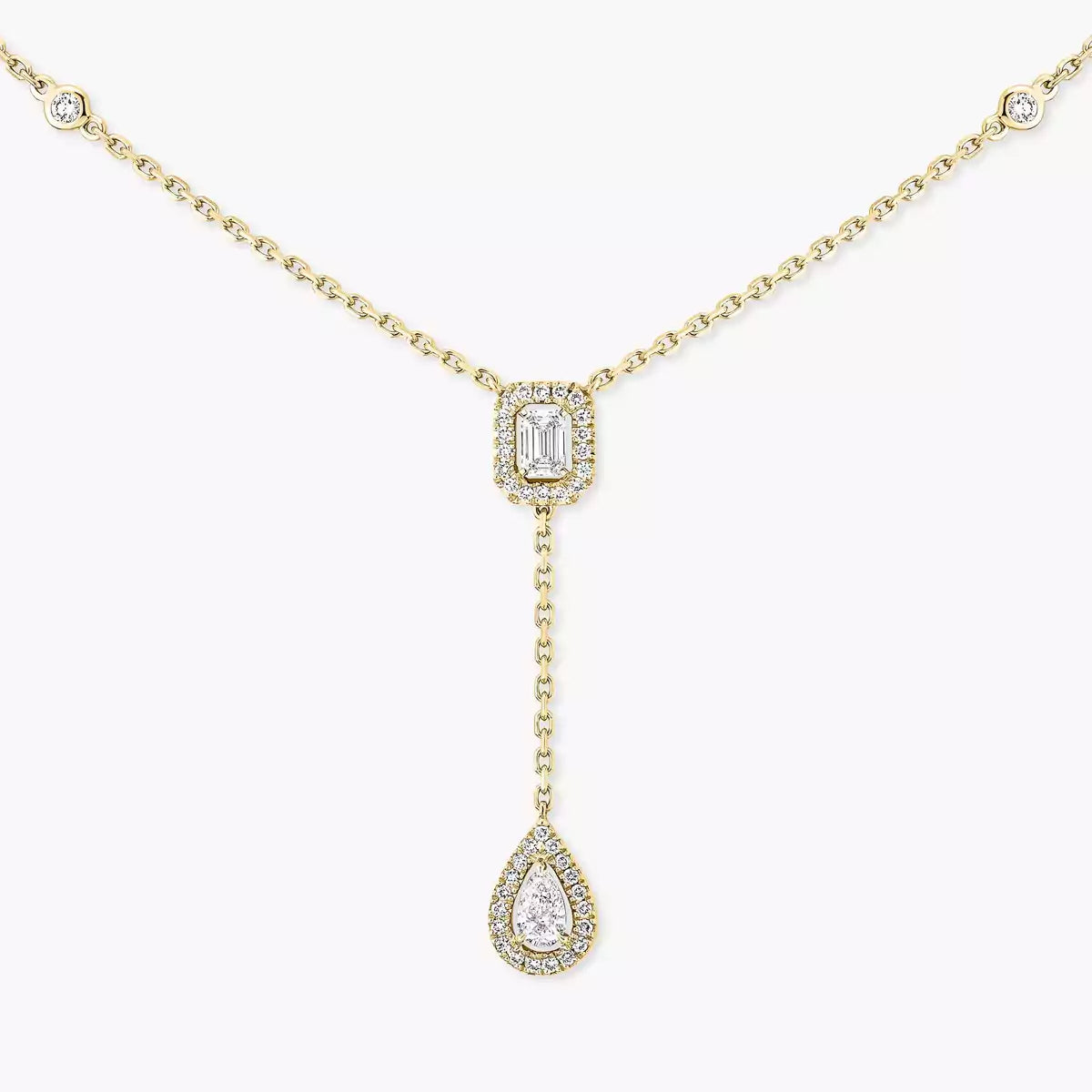 [Elite]Gold Diamond Tie Necklace