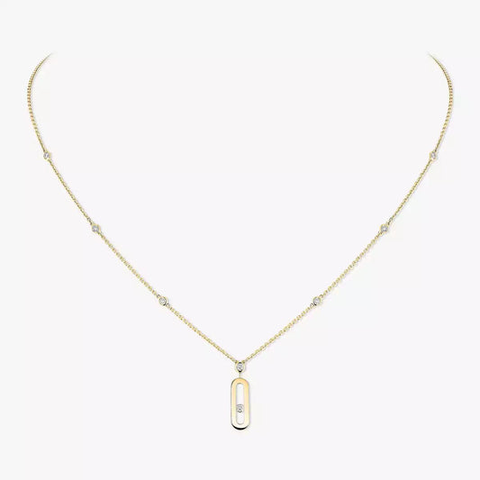 [Elite] Move Uno Gold Diamond Long Necklace