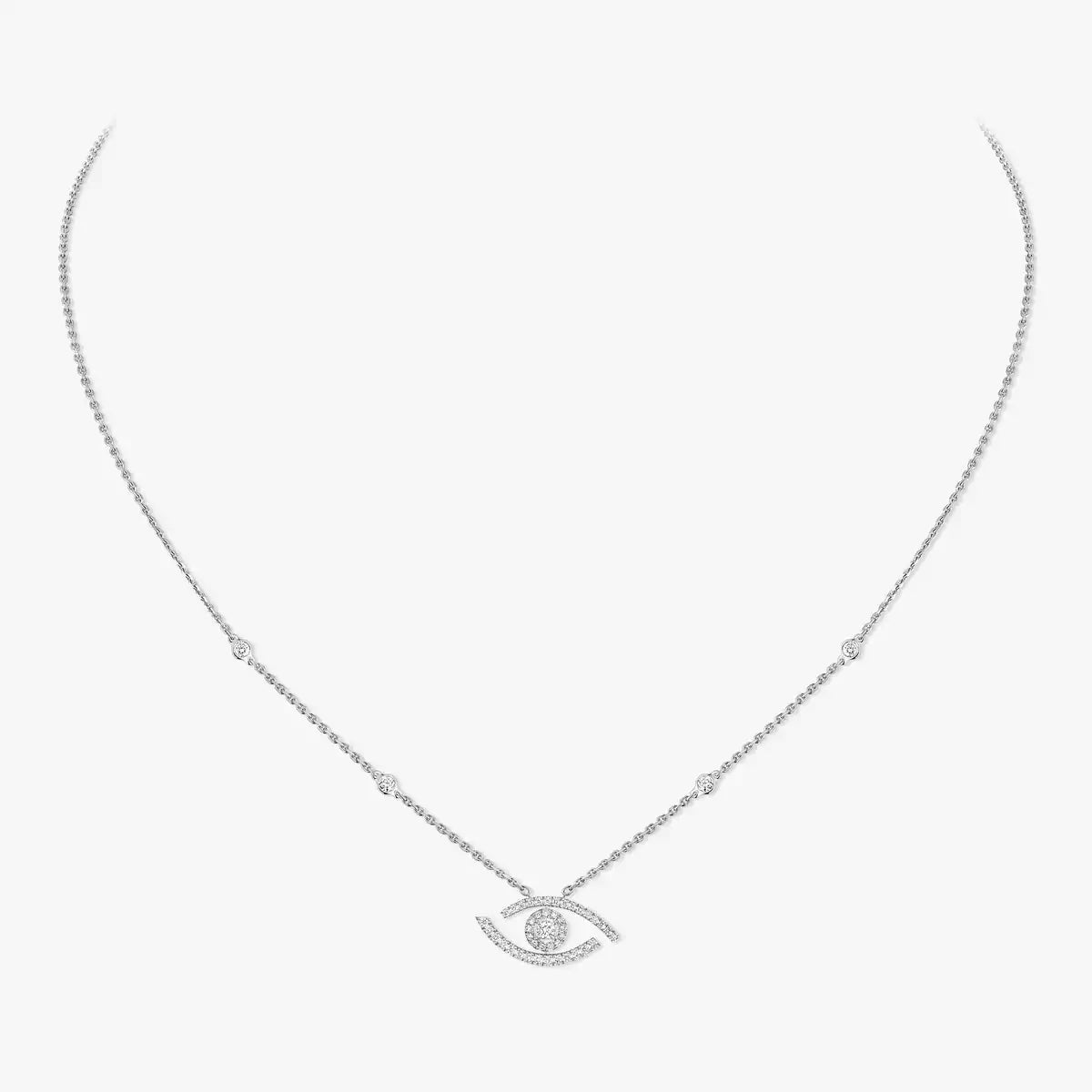 [Elite]Pave_ Diamond Necklace Lucky Eye