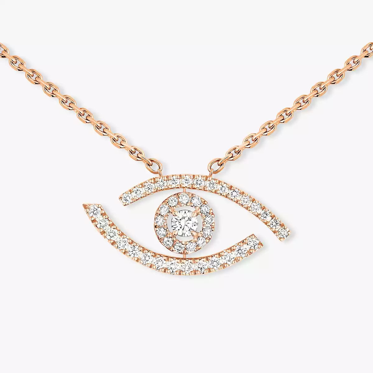 [Elite]Pave_ Diamond Necklace Lucky Eye